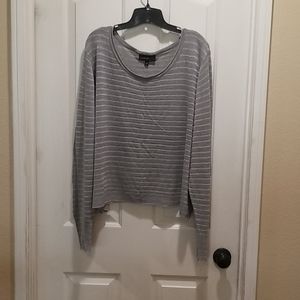 Long sleeve Gray and silver striped sweater